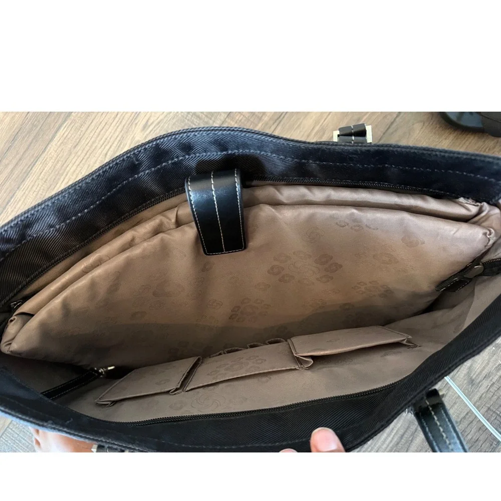 Samsonite Black Nylon Laptop Tote Bag Shoulder Work Travel Briefcase 16.5x12