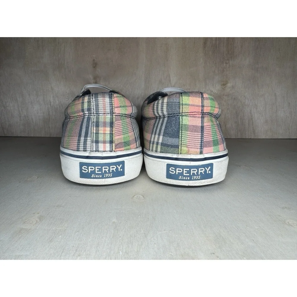 Sz 11.5 Sperry Plaid Canvas‎ Sneakers Lace Up Casual Shoes Men