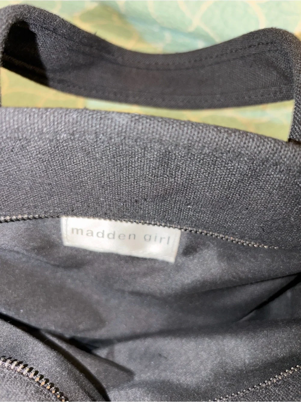 Madden Girl Black Canvas Messenger Tote