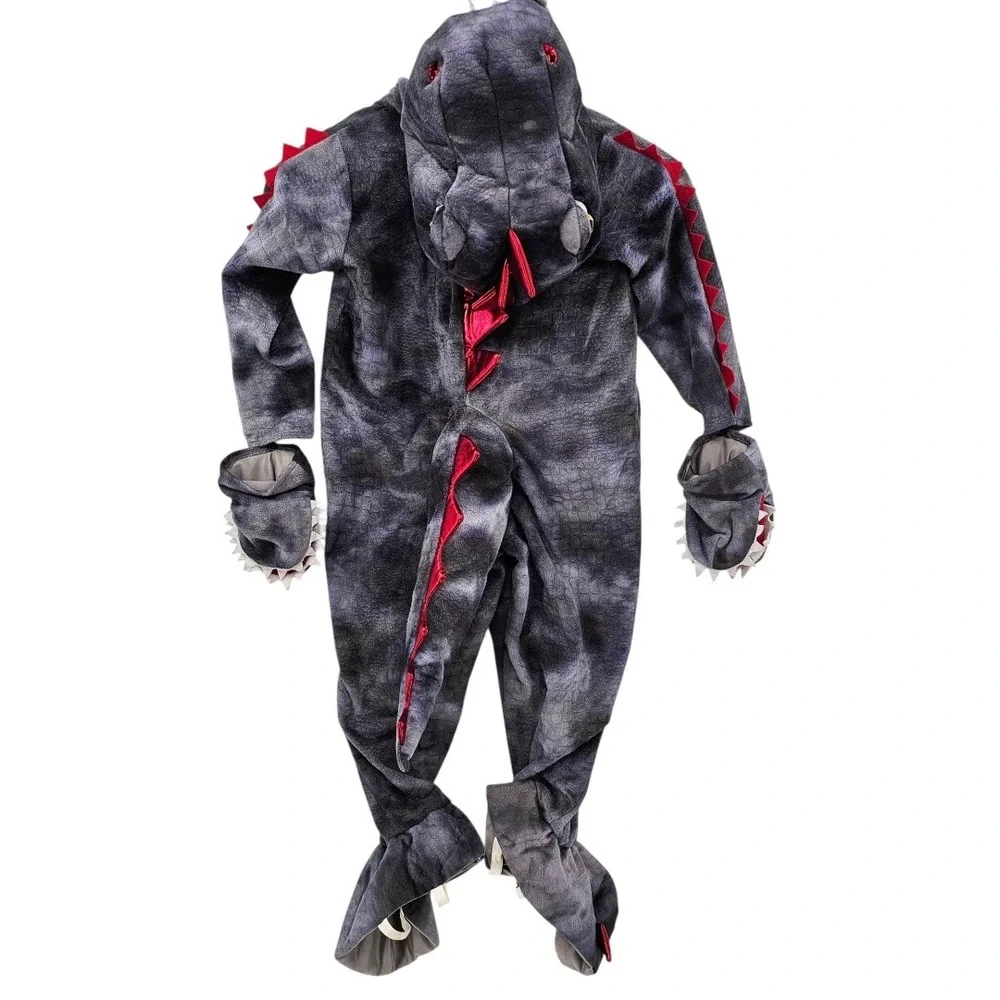 Ministry of Rascals‎ 4T Gray Red Full Body Dragon Halloween Costume