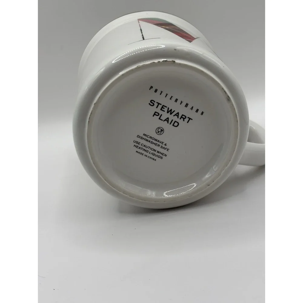 Pottery Barn Stewart Plaid‎ Initial Mug 