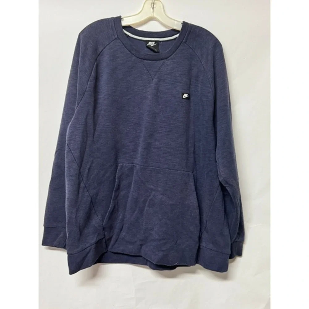 Nike Mens XXL‎ Sweatshirt Blue Long Sleeve Crew Neck Pullover Pocket