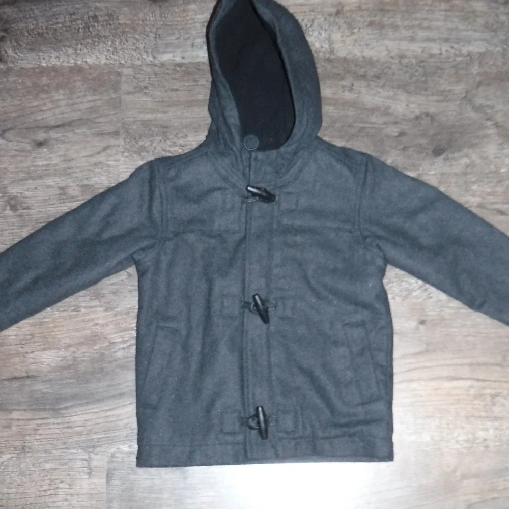 Old Navy Boys Dark Gray Toggle‎ Hooded Jacket Size 3T