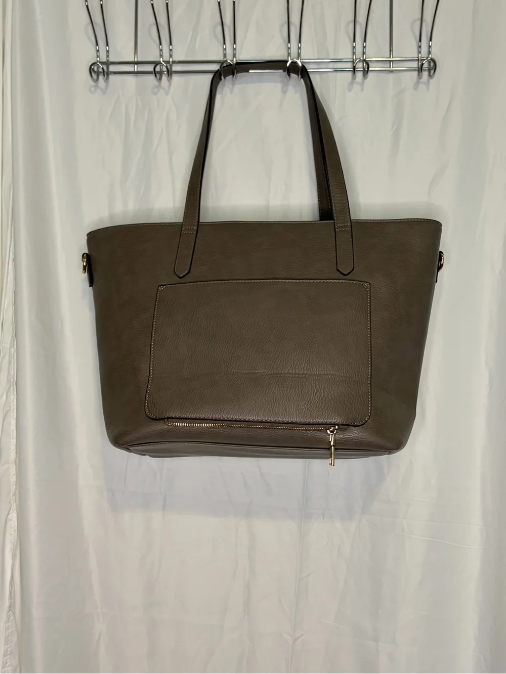 Poppy & Peonies Leather Go-Getter tote bag in Gray