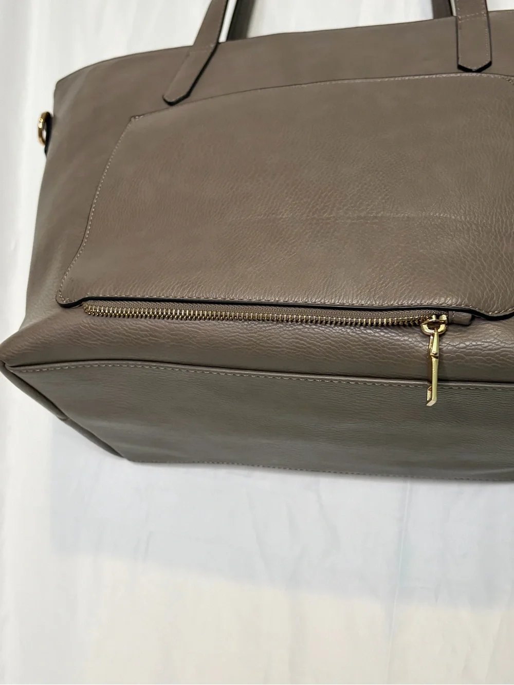 Poppy & Peonies Leather Go-Getter tote bag in Gray