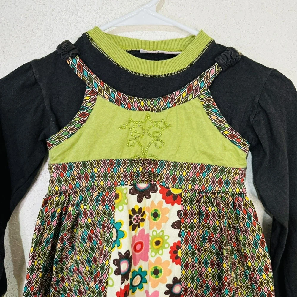 Danica and‎ Dylan brown green dress Girls boutique Beaded Detail Size 6x