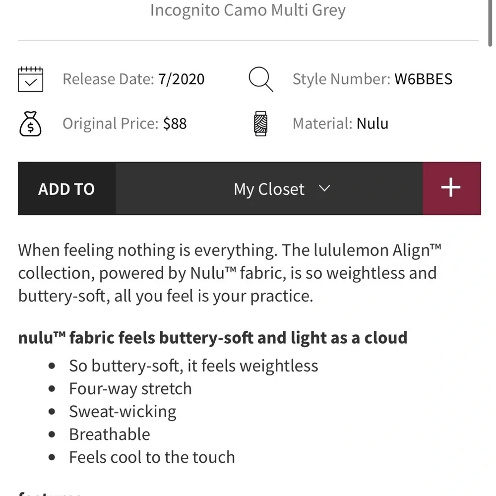 lululemon athletica me wear sleek