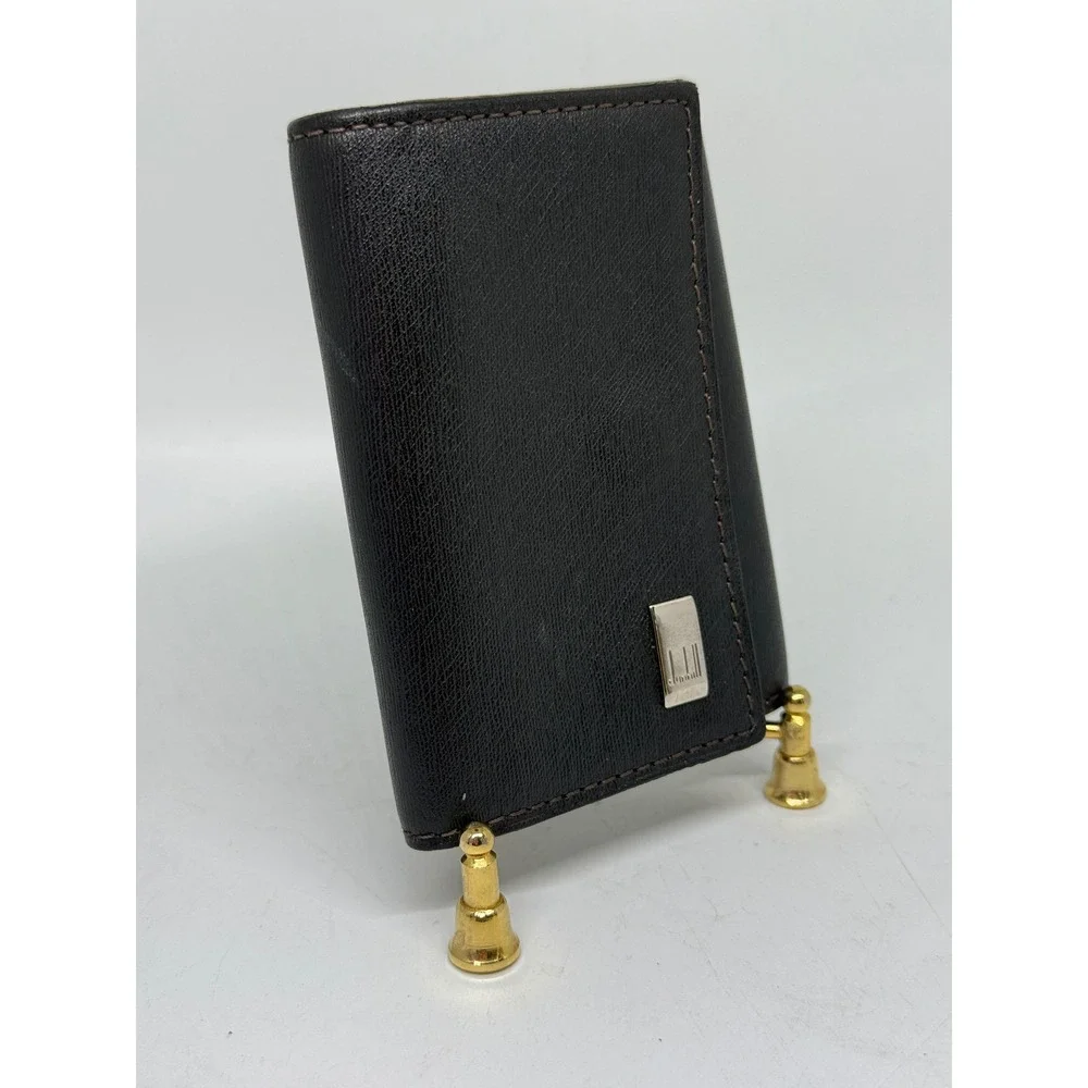 Dunhill Dark Brown Leather 6 Hook Key Holder Wallet Case Vintage‎ EUC Gift Mens