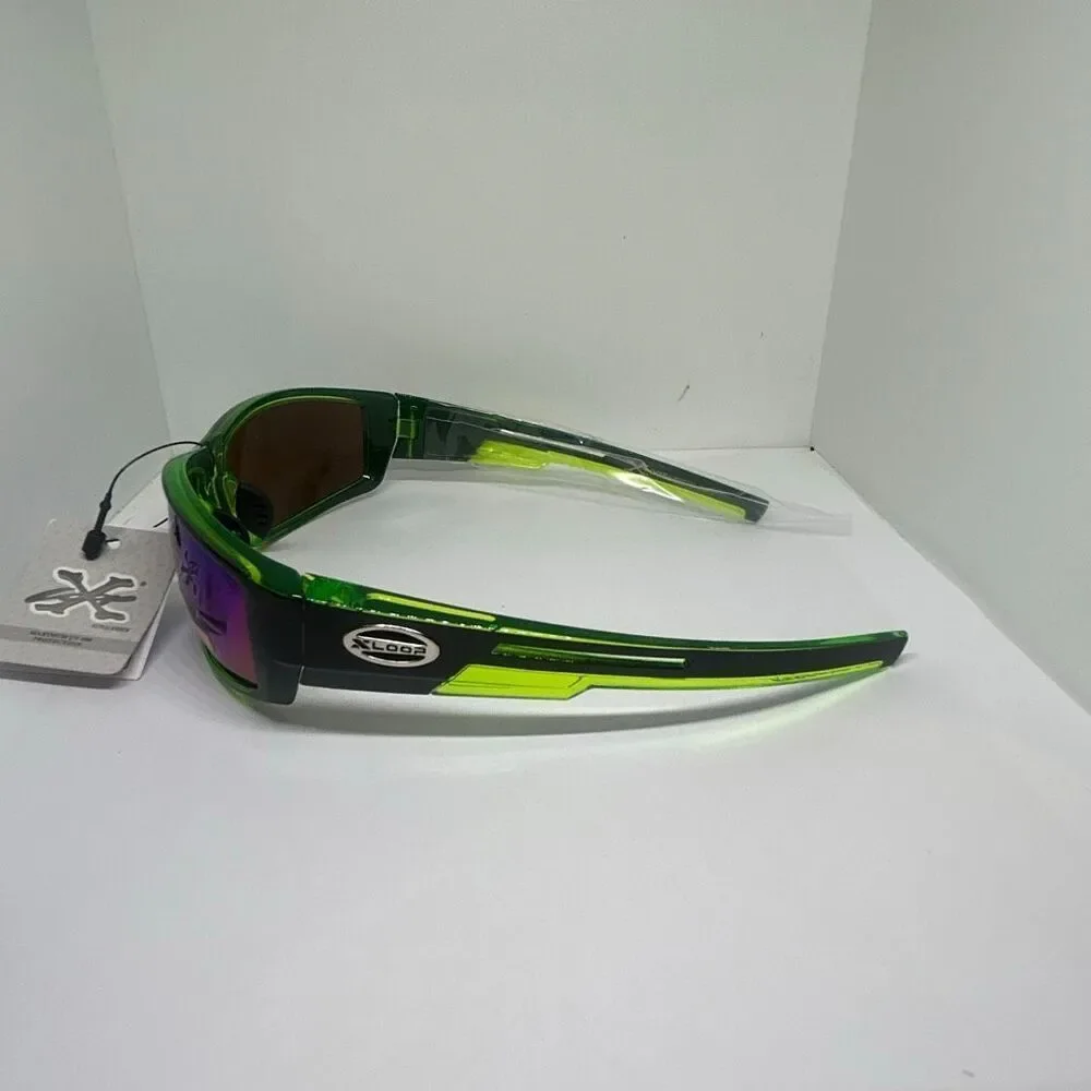 X-Loop Mirrored Wraparound Sport Sunglasses UV400 Protection Durable Streetwear