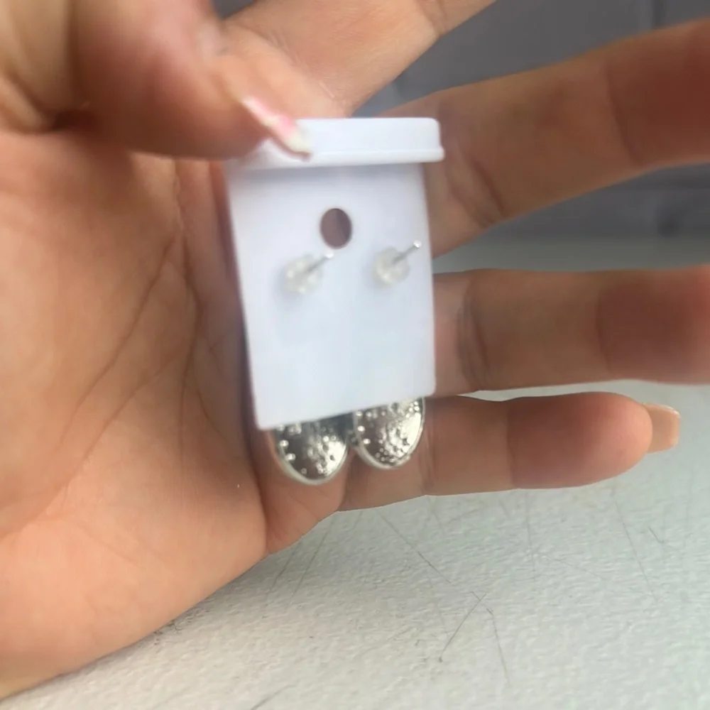 NEW stainless steel Silver and White Dangle Earrings new