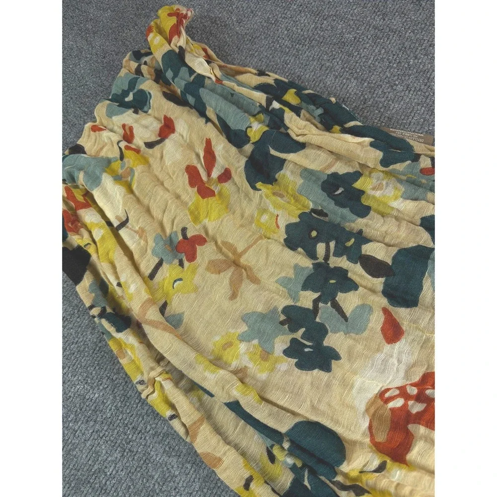 Spartina 449 Infinity Scarf Floral Abstract Linen Viscose Blend Multi Color