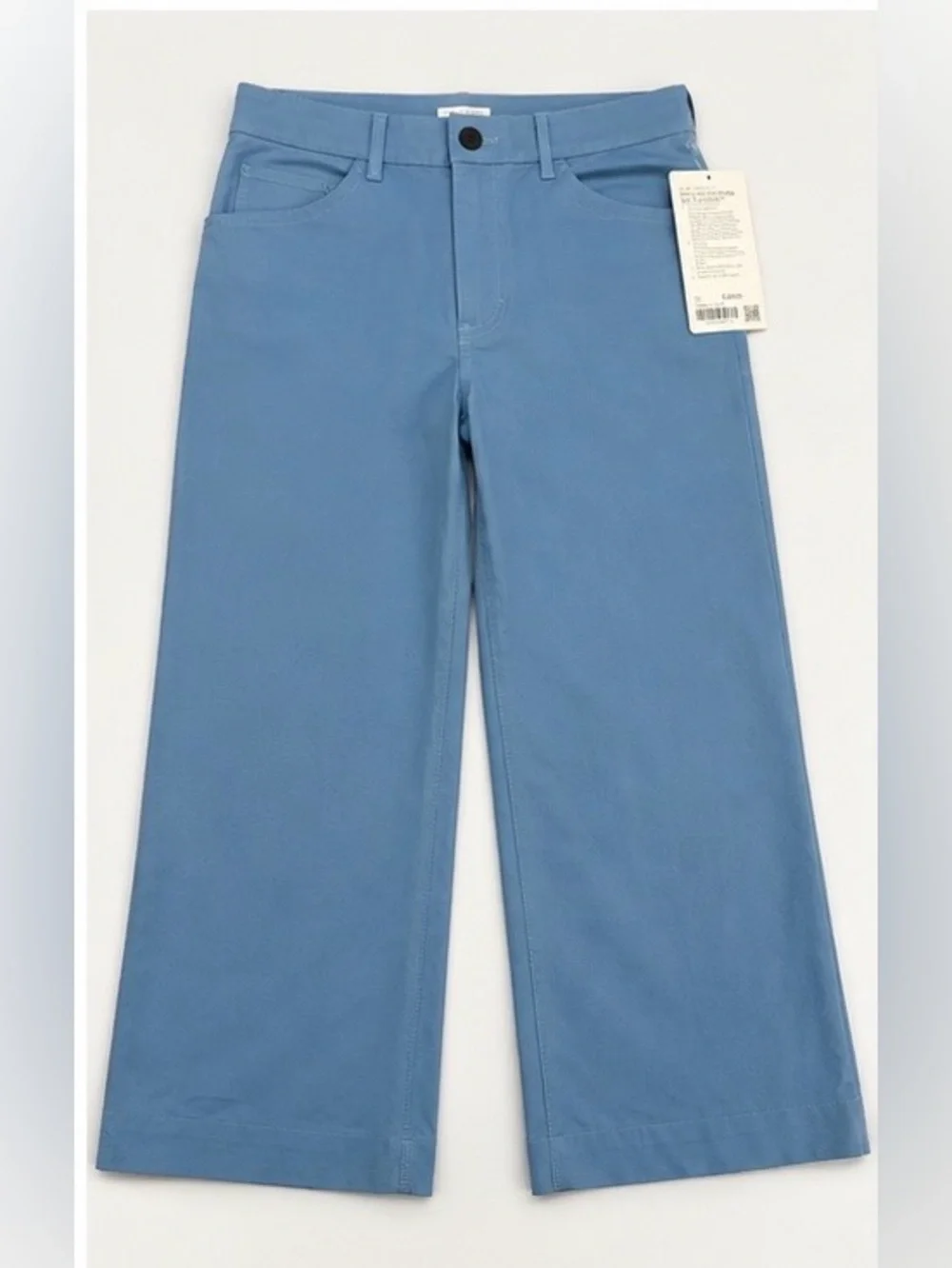 lululemon City Sleek 5 Pocket Wide Leg Crop Pants Size 31 Light Blue Utilitech