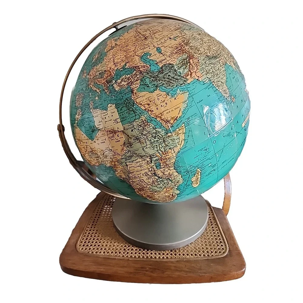 Vintage Globe 16 Inch Executive Weber Costello Hy-Press Bilt Political Turquoise