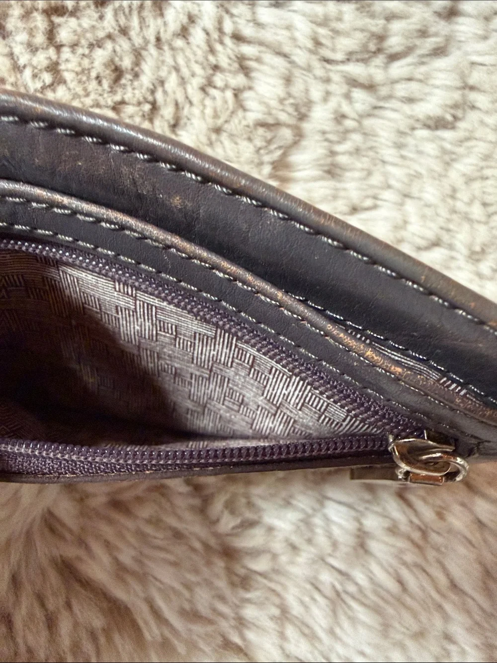 HOBO Black Leather Card & ID Holder with Patterned ID Window