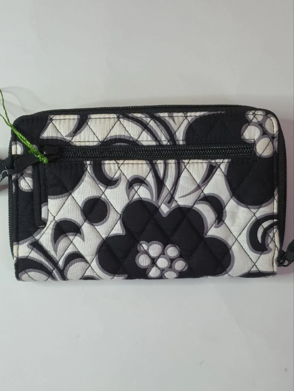 Vera Bradley Black & White Quilted Zip Wallet with Turn-Lock