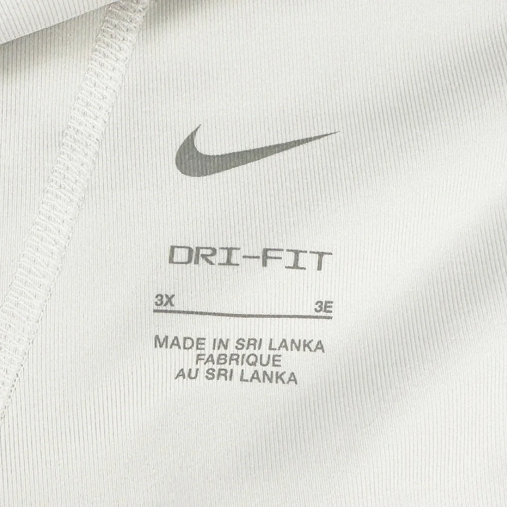 NIKE Dri-Fit Racerback Sports Bra • 3X • white black • minimalist workout