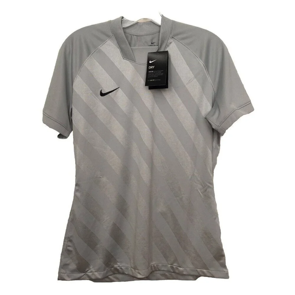 NEW Nike Womens Size Large (L) Dri-FIT Strike Soccer Shirt Gray