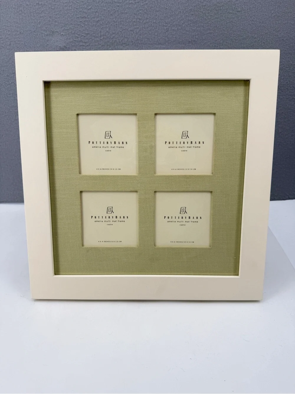Pottery Barn Amelia Multi Mat Gallery Collage Photo Frame 4 4x4 Hanging Standing