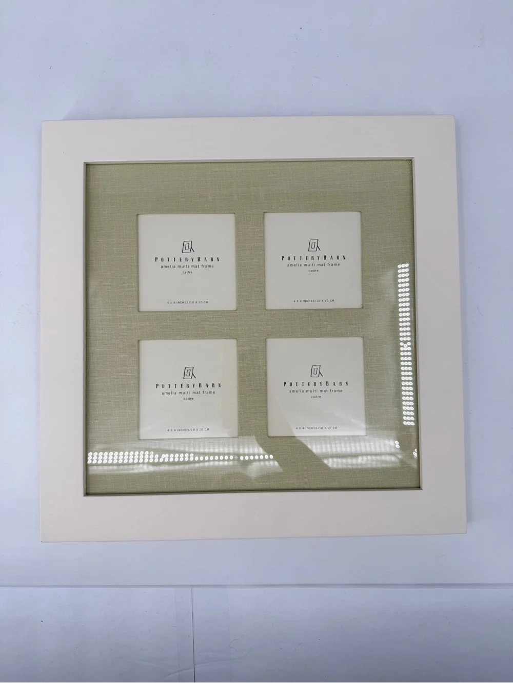 Pottery Barn Amelia Multi Mat Gallery Collage Photo Frame 4 4x4 Hanging Standing