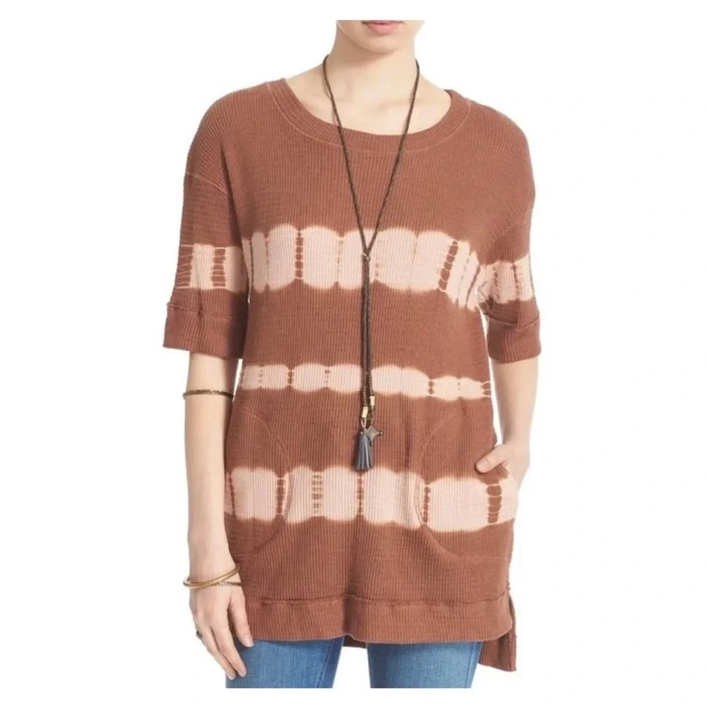 We The Free People Canyon‎ Wash Tie Dye Waffle Tunic Shirt Medium
