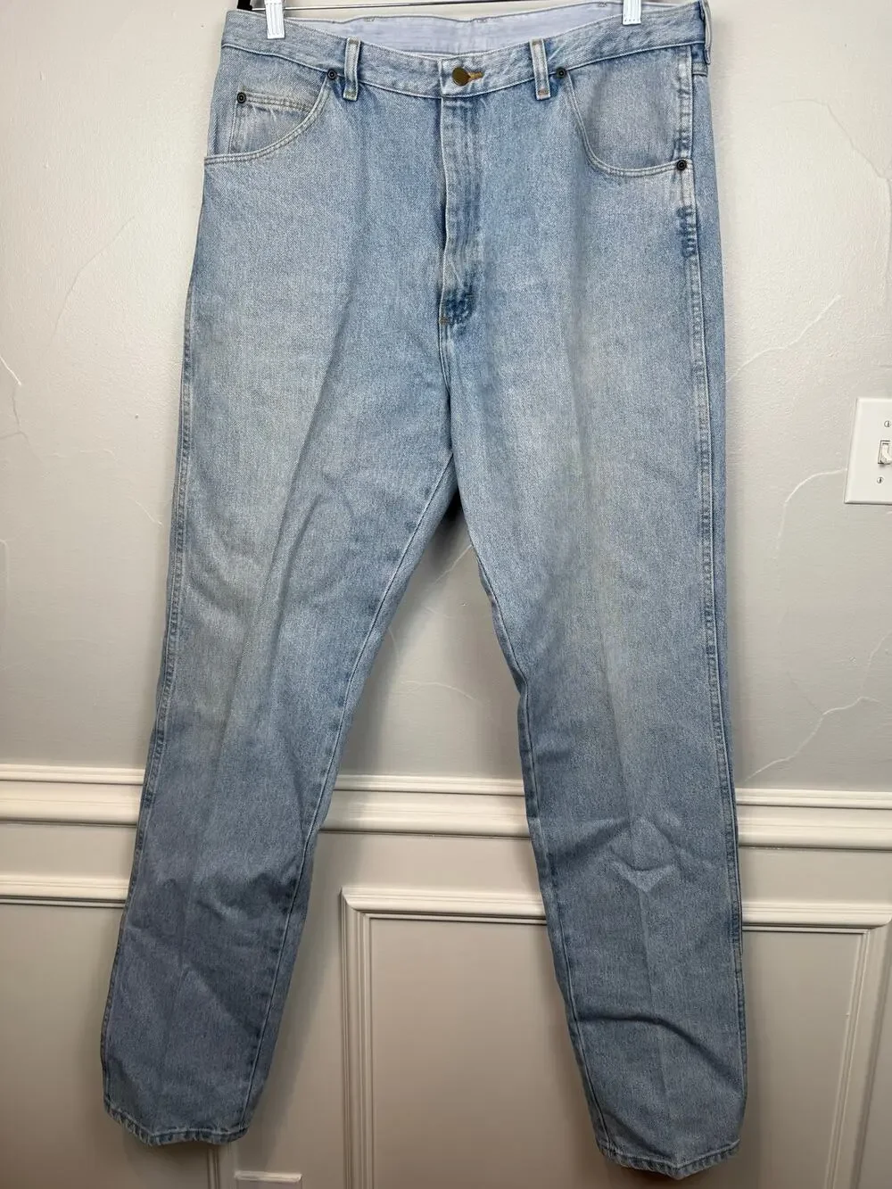 Wrangler 13MWZ Cowboy Cut Original Fit Jeans Men's 38x36 Light Wash