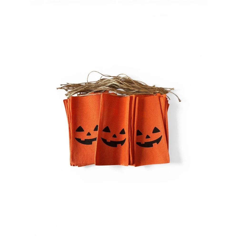 Halloween‎ Jack-O-Lantern Pumpkin Burlap Treat Bags Set Orange 50 pack