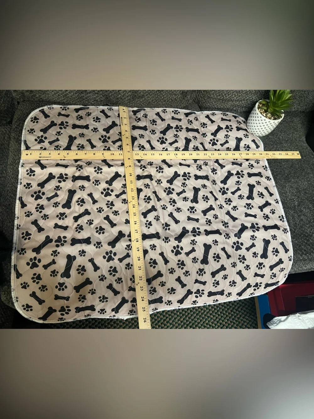 5 NWOT Puppy Pads in Light tan with Black Paw & Bone Print