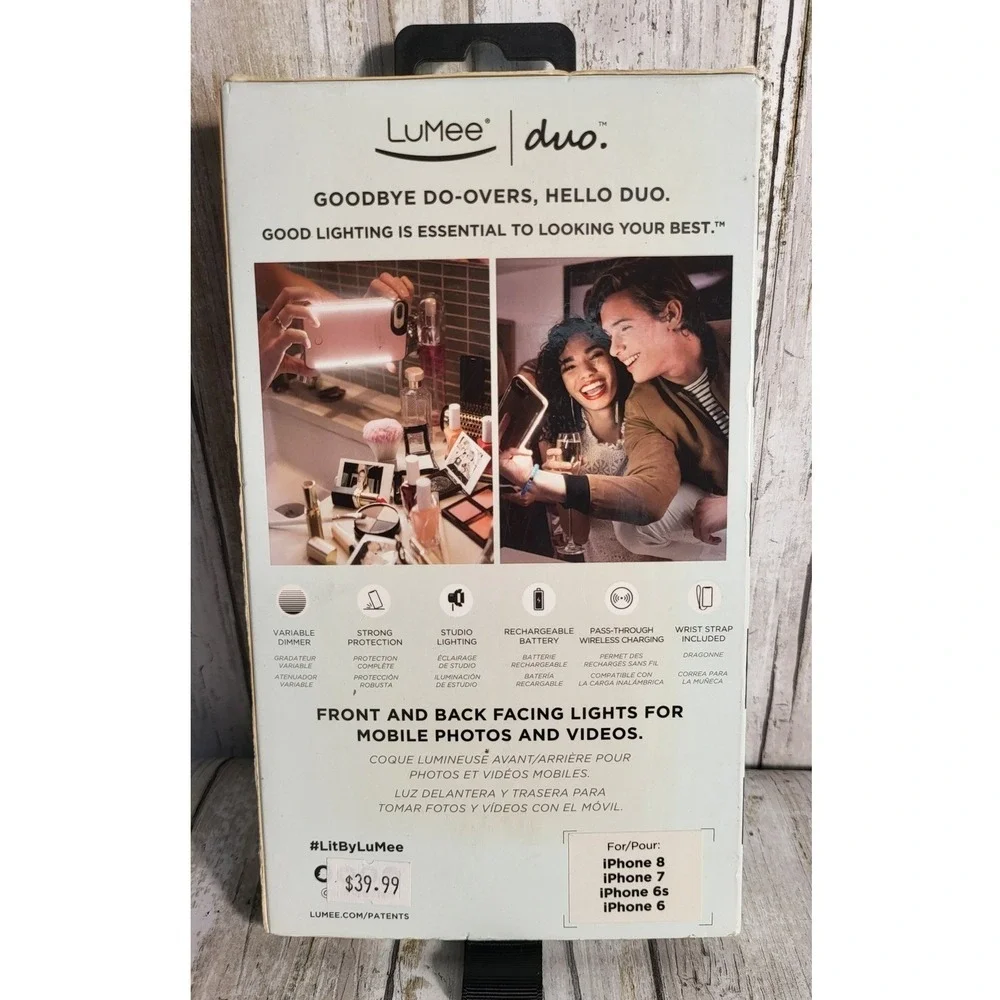LuMee Duo InstaFame Lighted iPhone Case Rose Gold Marble Strong Influencer