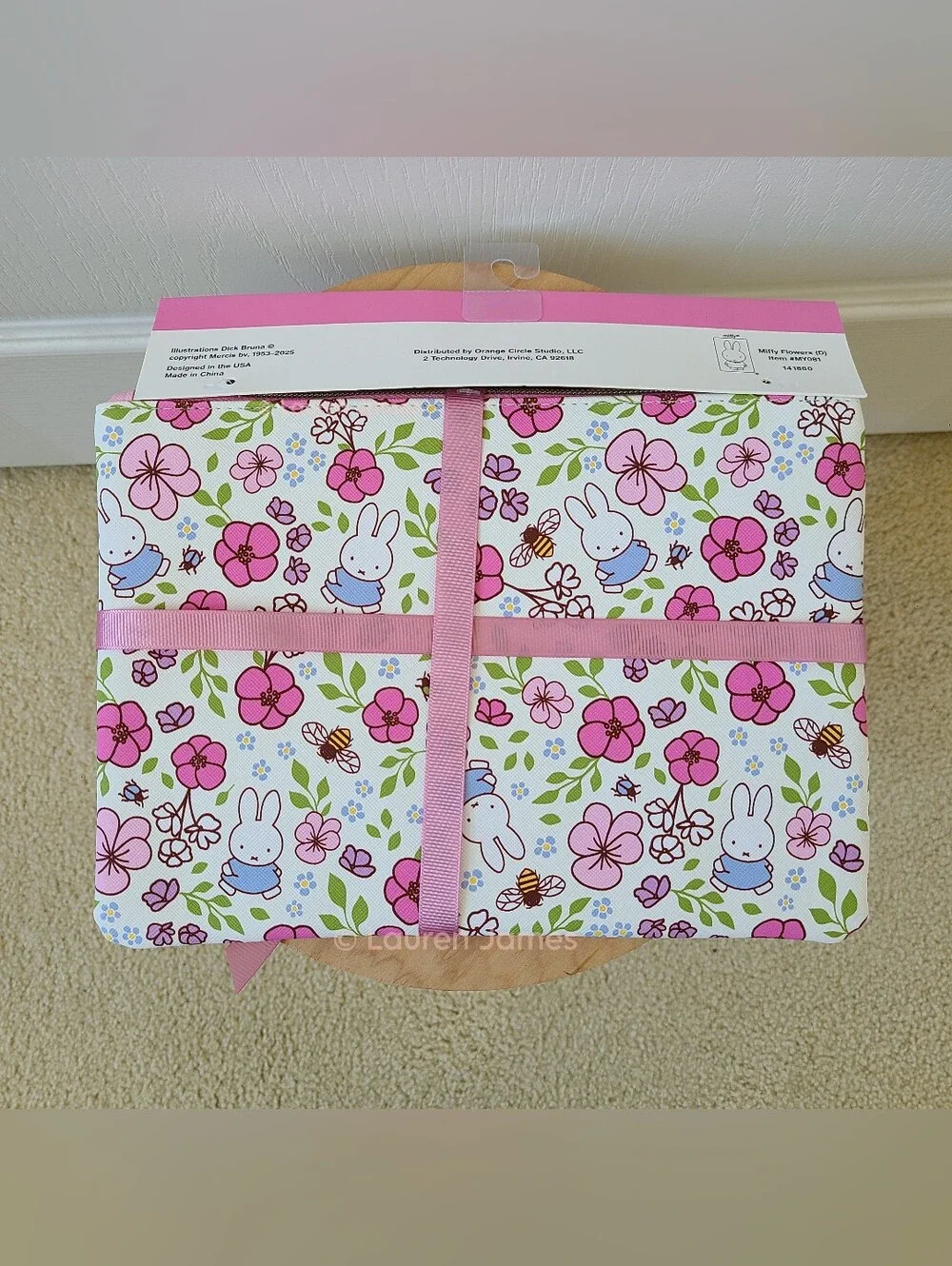 Miffy Pink Spring Floral and Blue Gingham Ducks Pencil Pouch Set