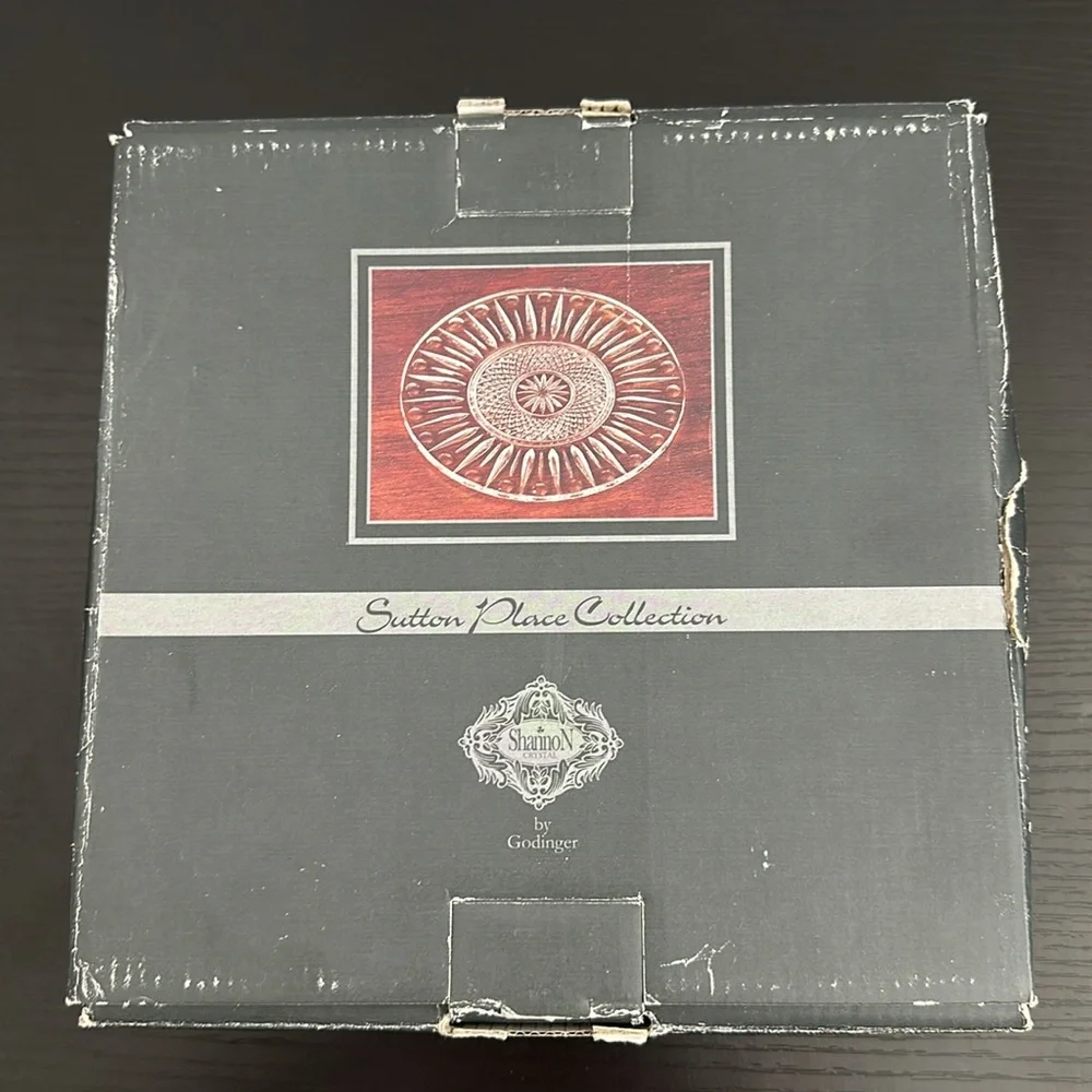 Shannon by Godinger 24% Lead Crystal Sutton Place Dessert Plates (4)