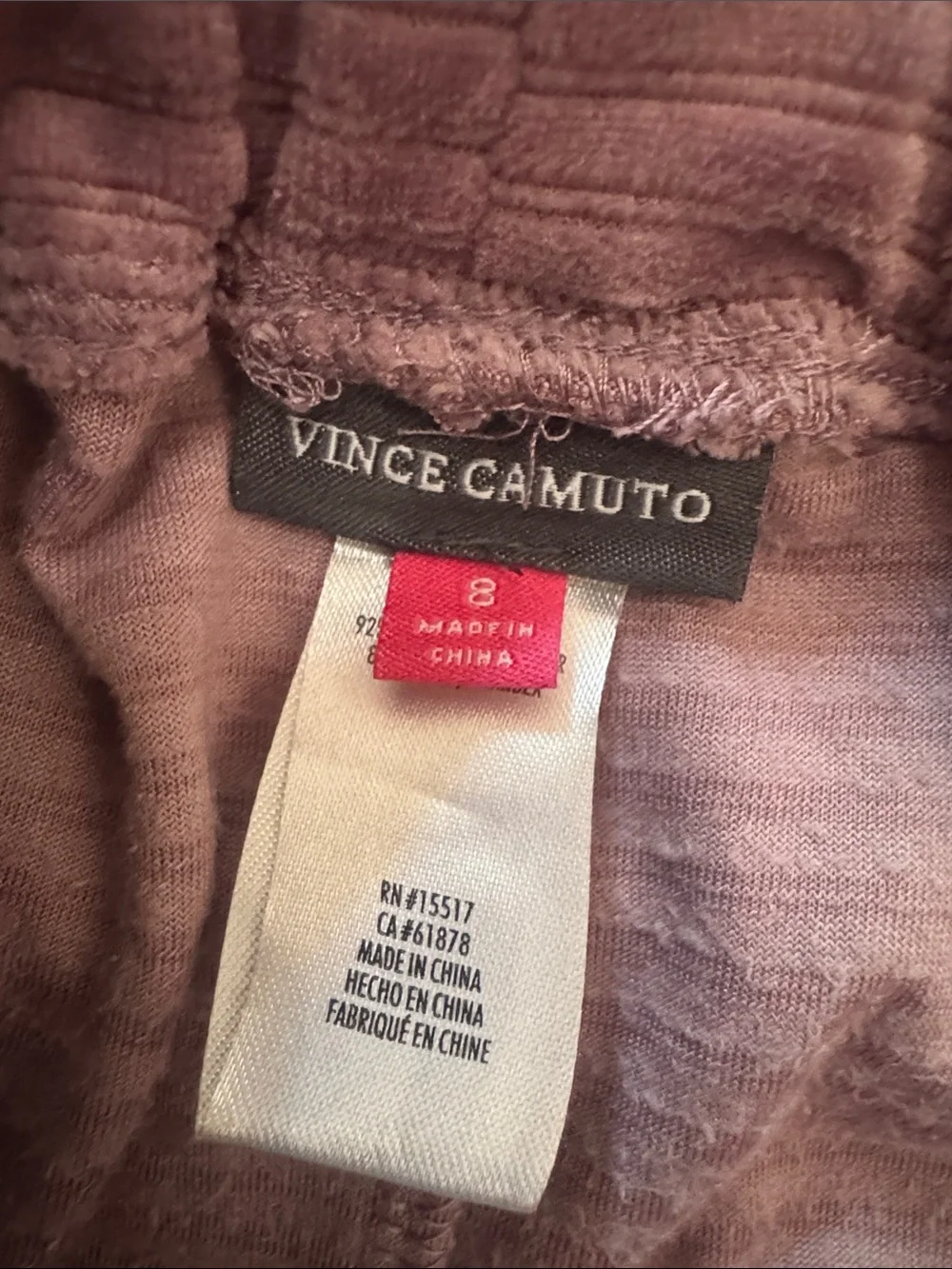 Vince Camuto plush corduroy