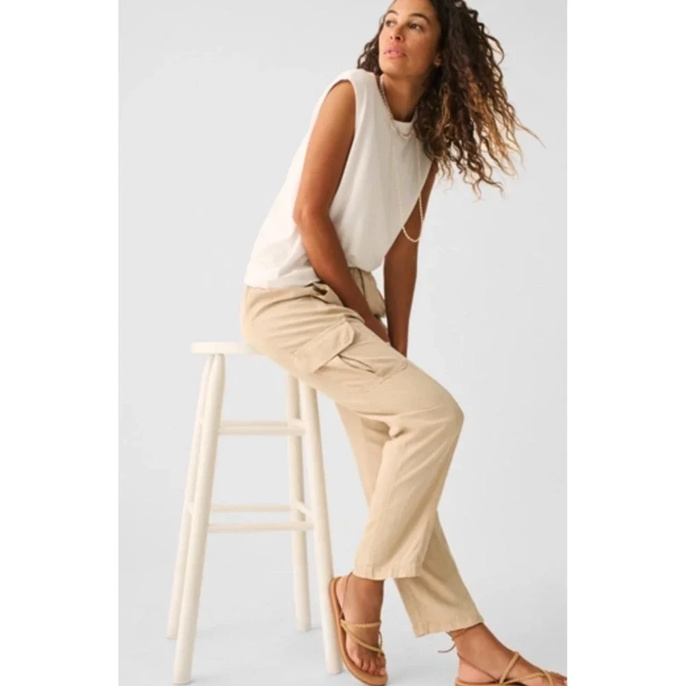 FAHERTY Arlie Cargo Pants In Safari Size Medium‎