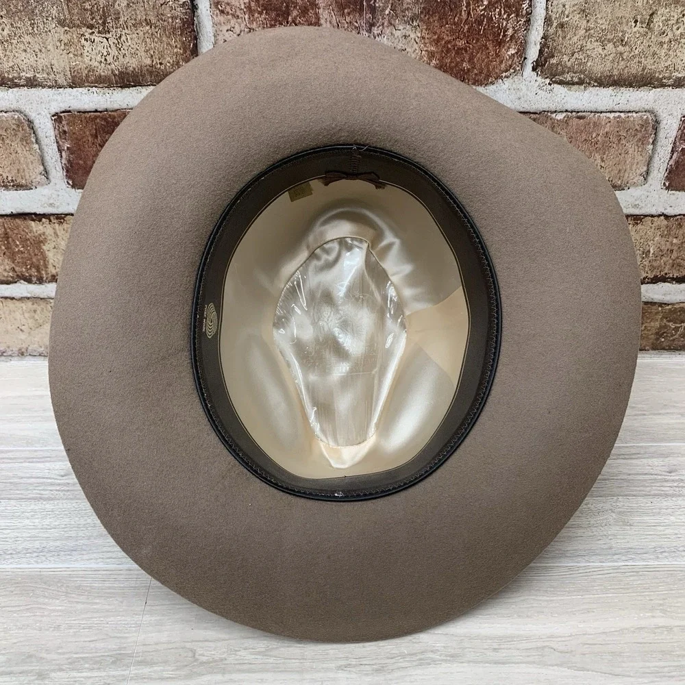 VTG 80s Banana Republic Travel Safari Co Wool Felt Fedora Hat‎ Brown Wide Brim S