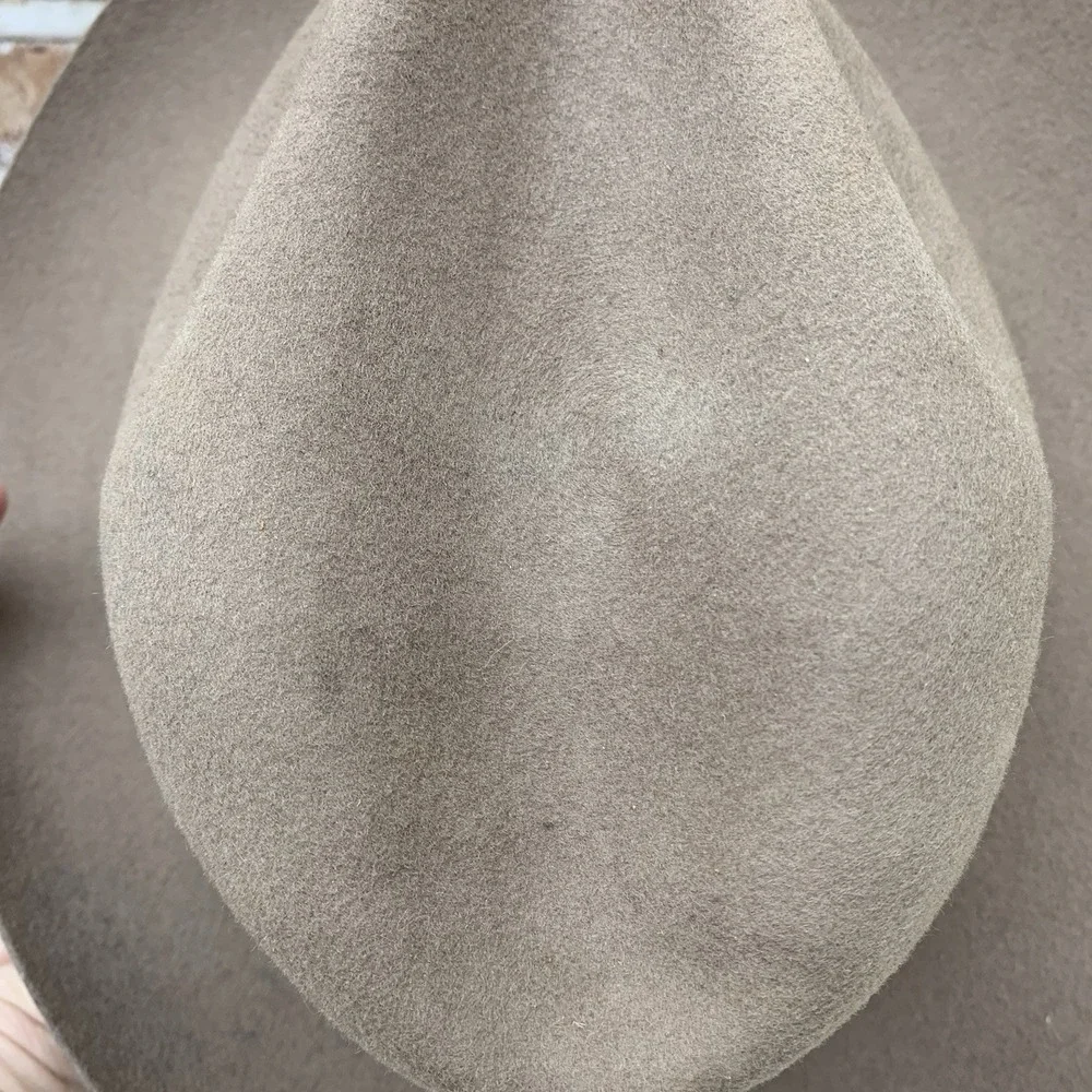 VTG 80s Banana Republic Travel Safari Co Wool Felt Fedora Hat‎ Brown Wide Brim S