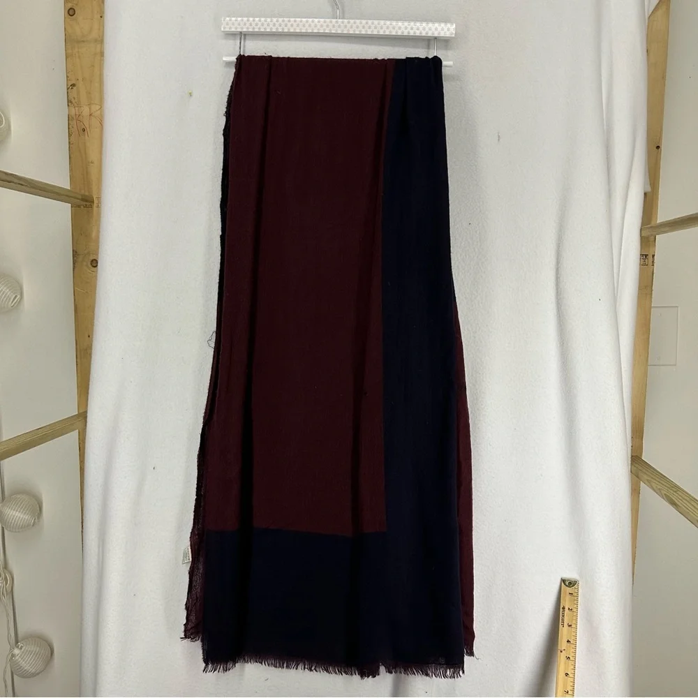 Cashmere Scarf Wide Maroon‎ Navy Blue Men’s