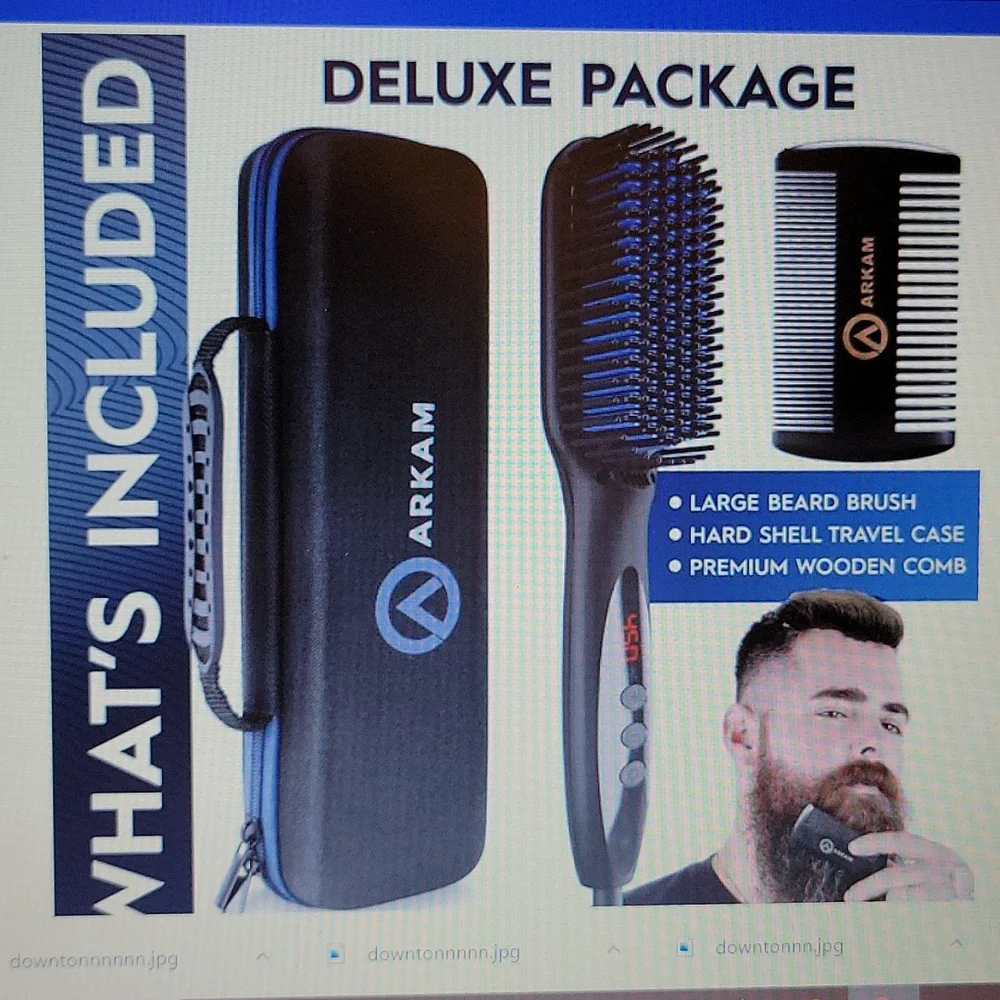 Arkam Deluxe Beard Straightener Premium hard shell travel case Ionic comb NEW…