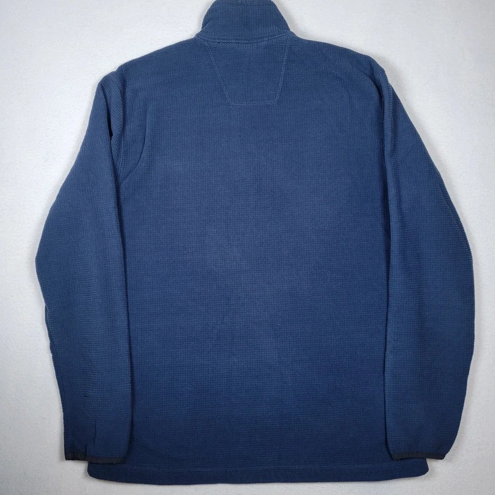 Timberland Men's Navy Blue Long Sleeve 1/4 Zip Pullover Waffle Knit, Size‎ M