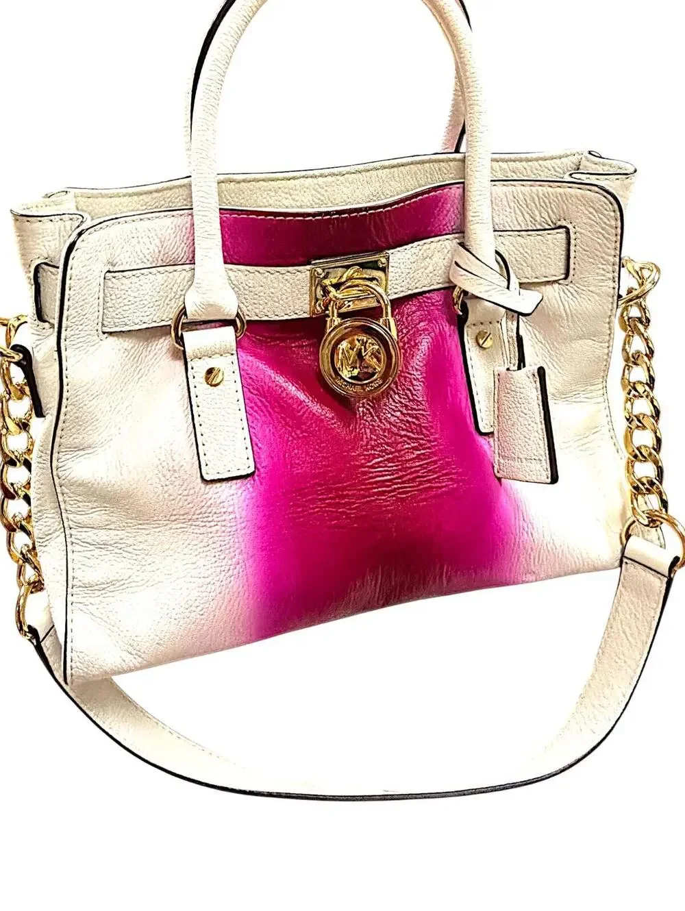 Michael Kors Limited Edition Pink Ombré Colorblock Leather Satchel Handbag