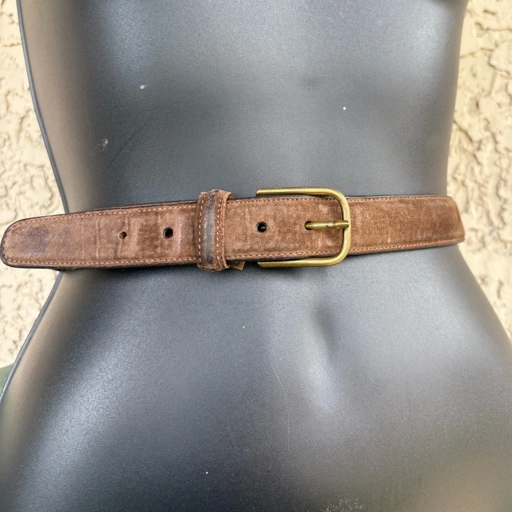 Trafalgar Brown Leather Belt with Brass Buckle sz 38 preloved no flaws