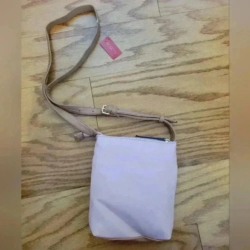 Rosetti Pink and Brown Faux Leather Crossbody Bag