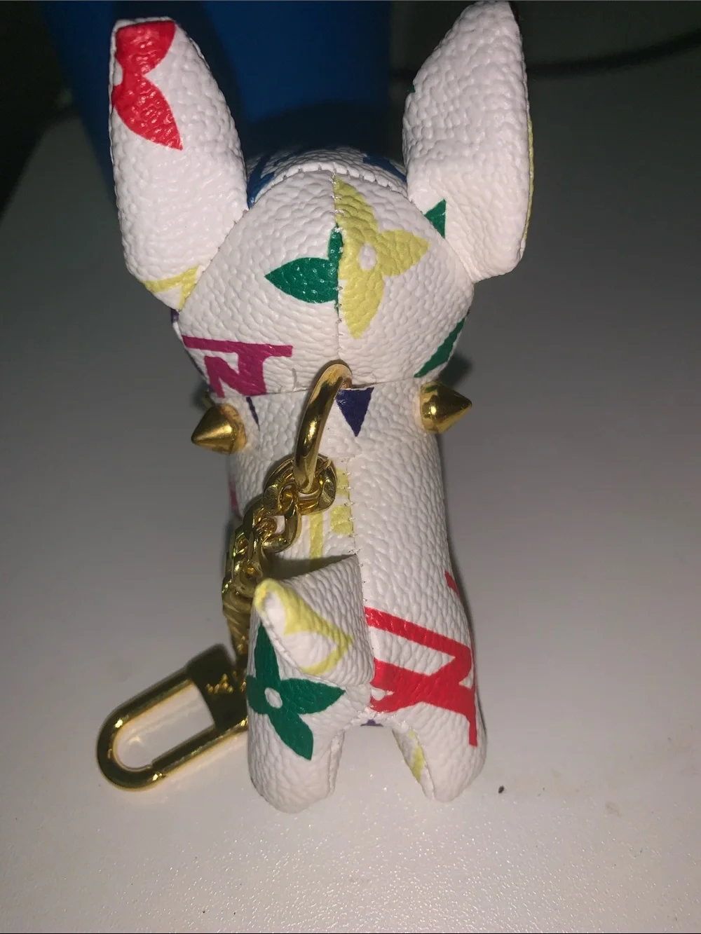 Rare multicolor French bulldog purse/bag charm keychain
