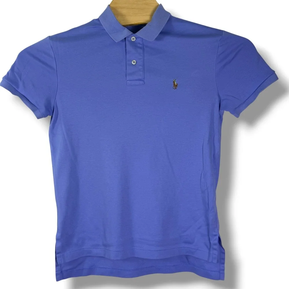Polo Ralph Lauren Polo Shirt Men Small Blue Slim Fit Cotton Classic Pony Prep