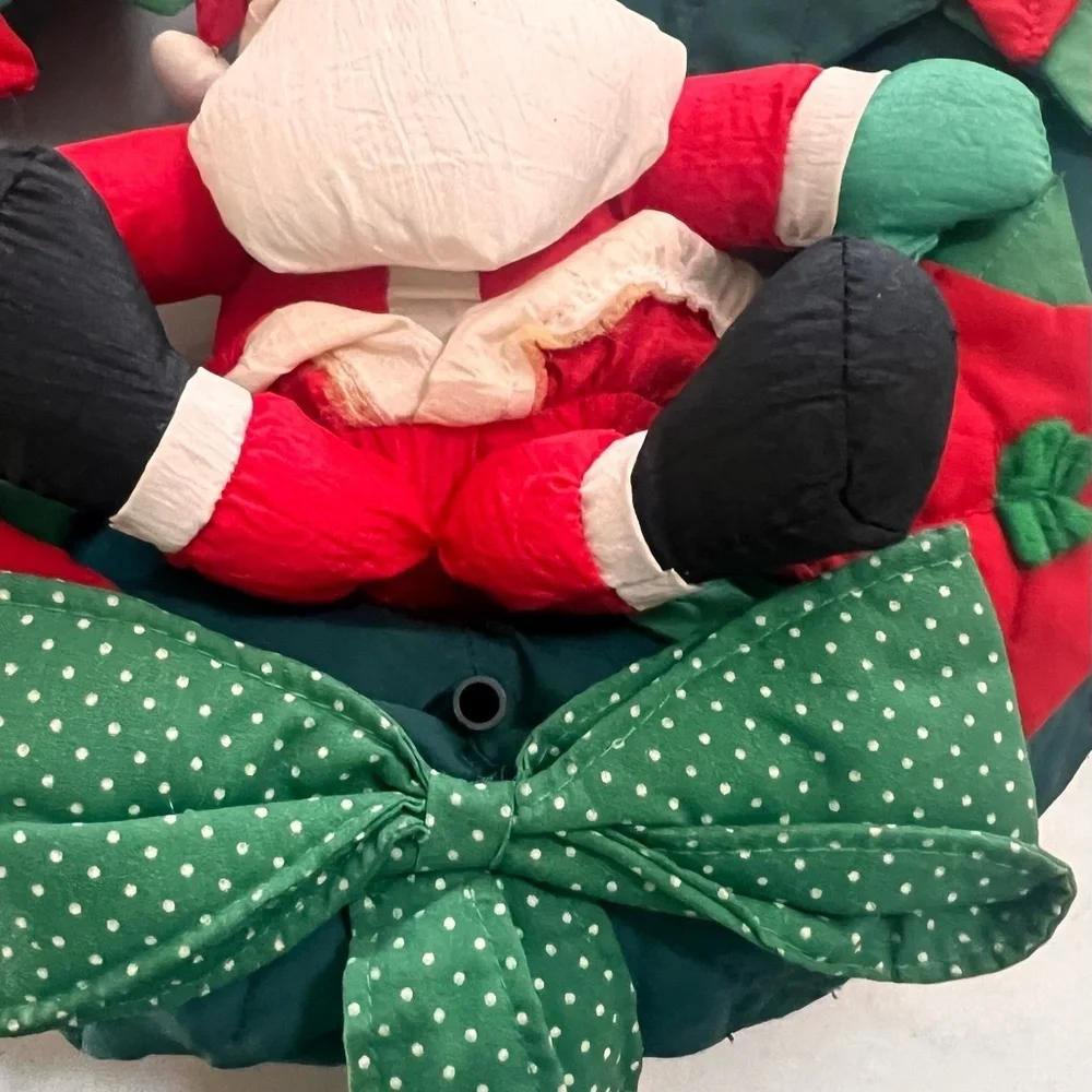 Vintage 1993 Talking/Singing Santa Claus Parachute Cloth Poinsettia Works
