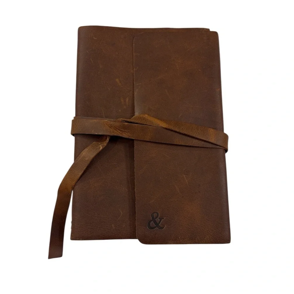 Forest Nine Leather Journal - Brown with wrap closure 7” X 5”