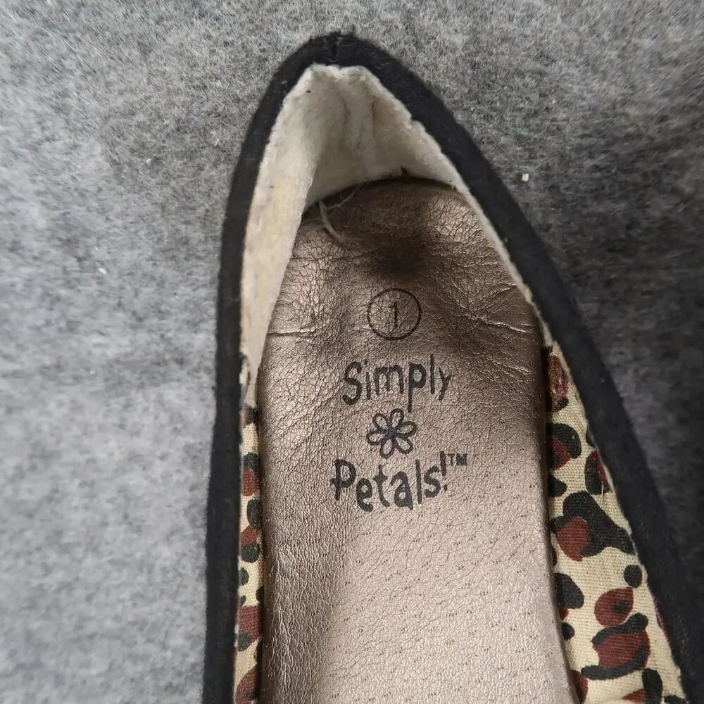Simply Petals Shoes Kids 1 Ballet Flats Slip On Black Classic Round Toe Girls
