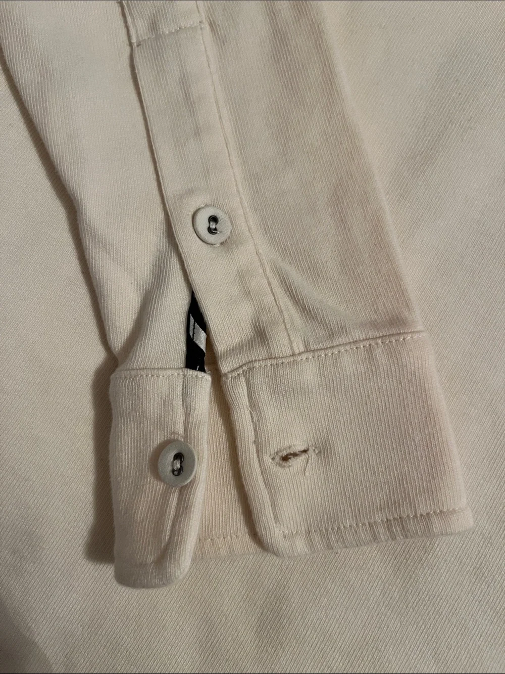 Ralph Lauren Cream Long Sleeve Rugby Polo with Embroidered Crest
