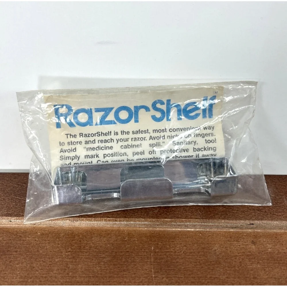 Vintage RazorShelf TL‎ Idea productions Chrome Razor Holder Wall Mount NOS
