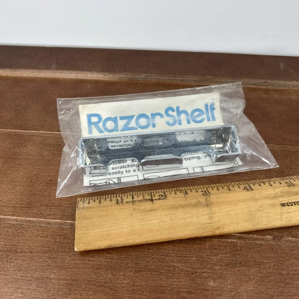Vintage RazorShelf TL‎ Idea productions Chrome Razor Holder Wall Mount NOS