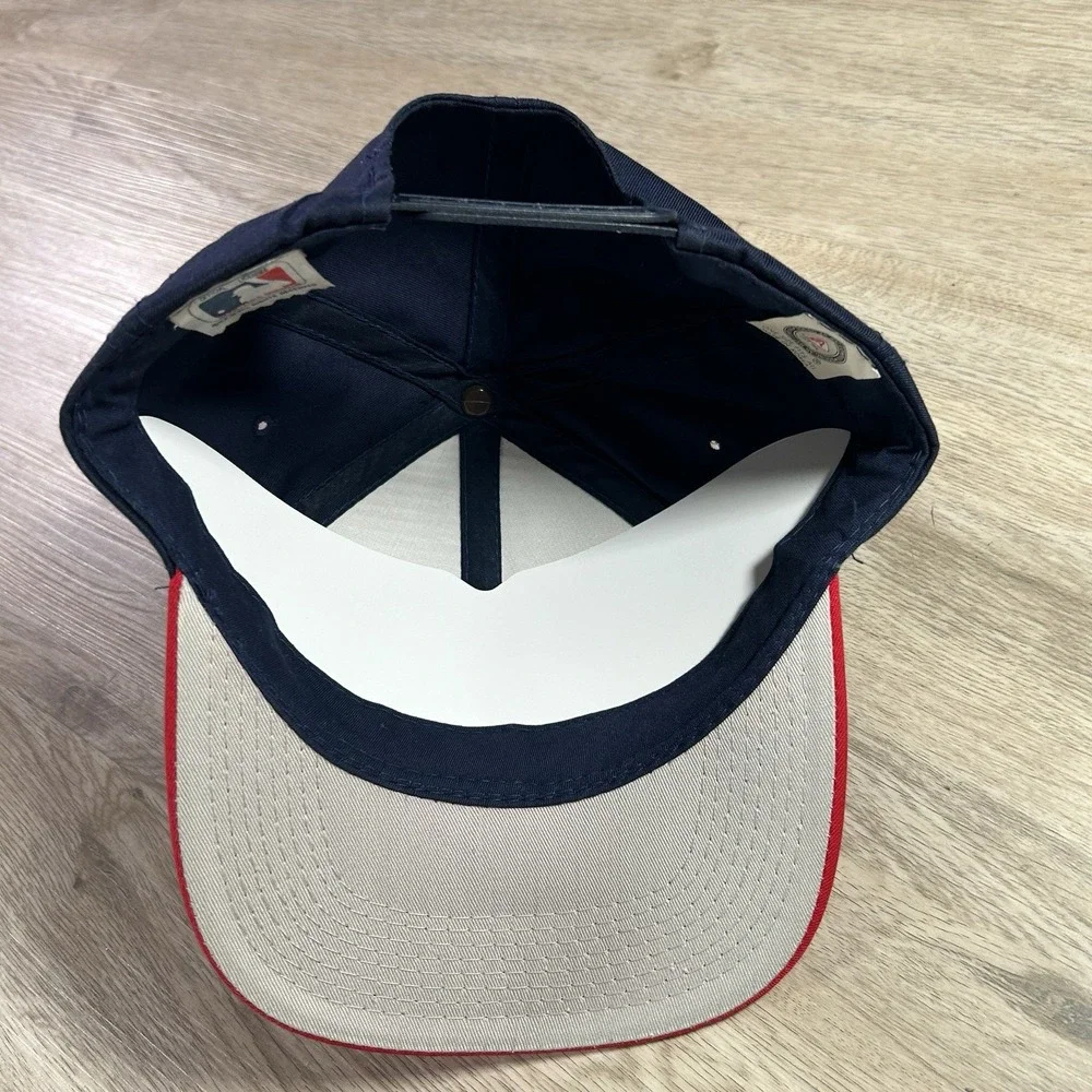 VTG Atlanta Braves Snapback Hat MLB Baseball Youngan‎ Blue Plain Logo Cap