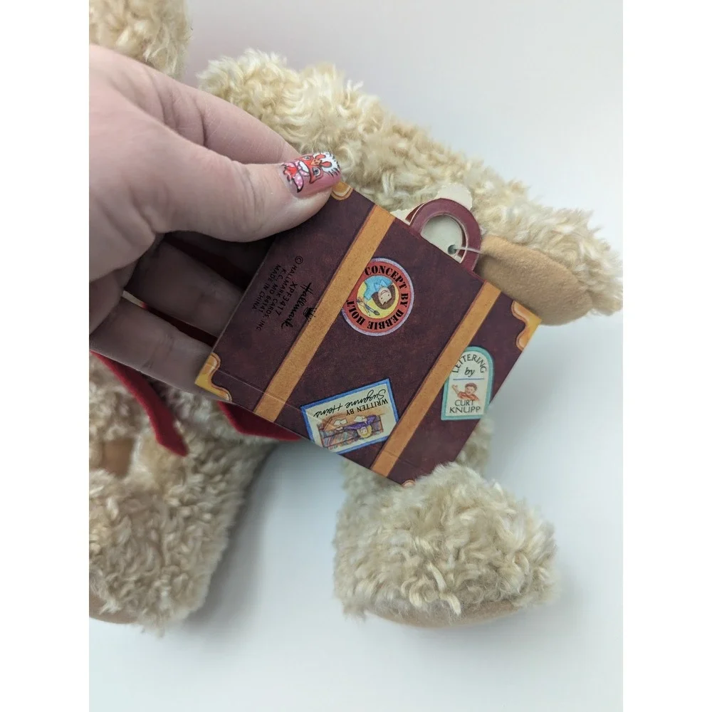 Hallmark‎ Tyler Teddy Plush Bear with Storybook Tag Red Vest Christmas 1990s